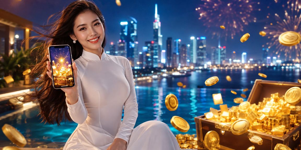 Người dùng truy cập ứng dụng casino trên điện thoại tại TP. Hồ Chí Minh mặc áo dài truyền thống