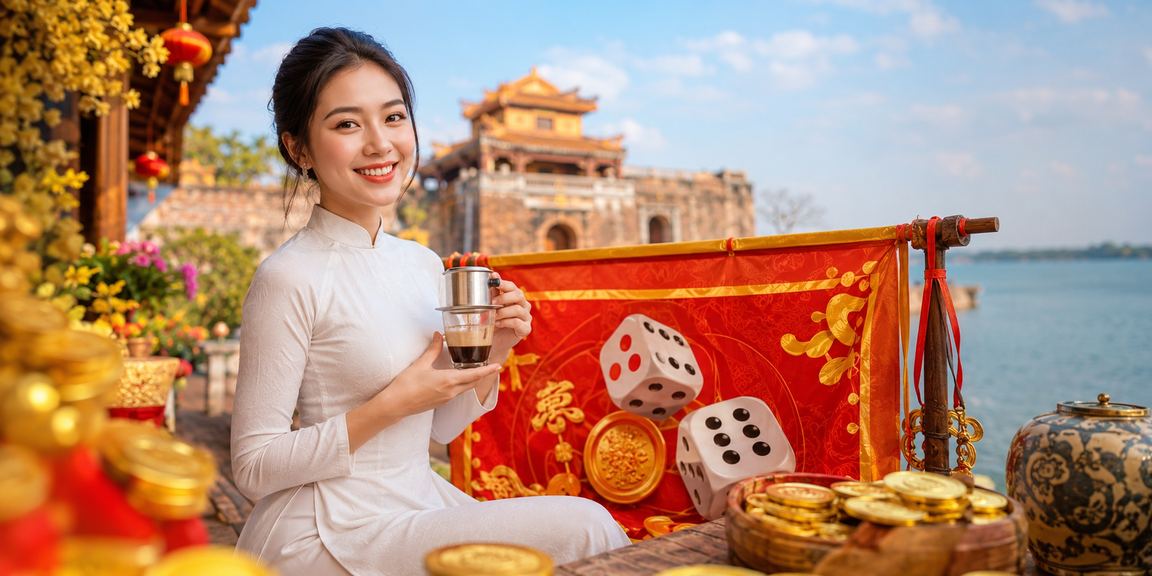 Người chơi tài xỉu và theo dõi kèo thể thao tại quán cà phê Huế buổi sáng