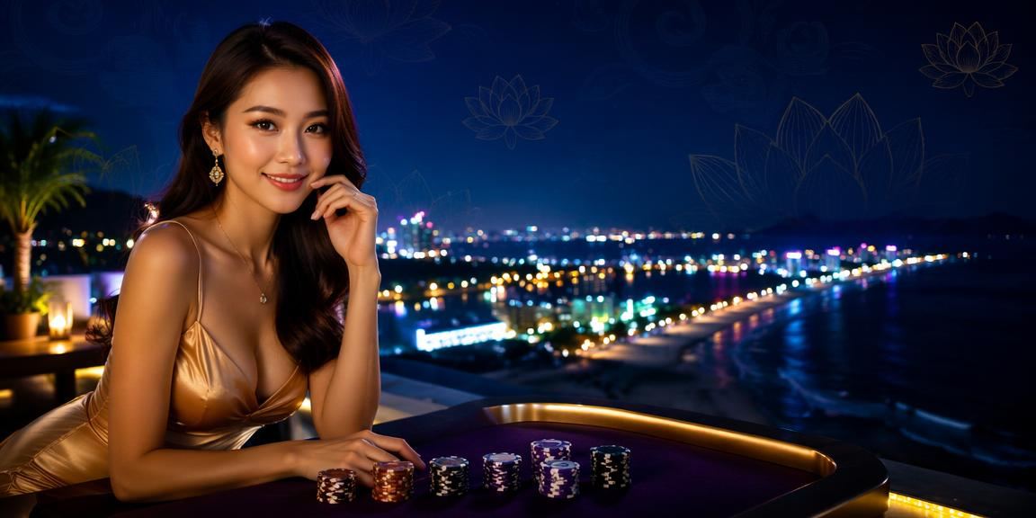 Người chơi card game tại bãi biển Mũi Né vào buổi chiều hoàng hôn