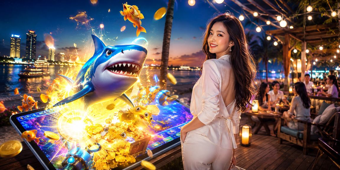 Người chơi bắn cá trực tuyến và thực hiện giao dịch tài chính tại bãi biển Sài Gòn