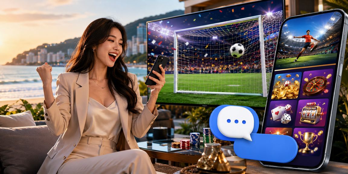 Người chơi dùng điện thoại tại bãi biển Vũng Tàu để cá cược trực tuyến